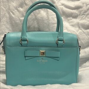 Kate Spade Aqua Satchel with Bow Accent